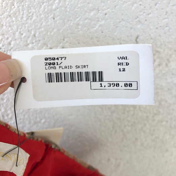Valentino Plaid Wool Front split maxi skirt sz: 12 NWT - Picture 9 of 14